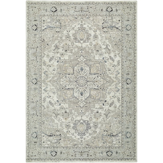 BoutiqueRugs Ayzize Traditional Area Rug - Ivory, Slate Gray, Taupe - 6'7" x 9'6"