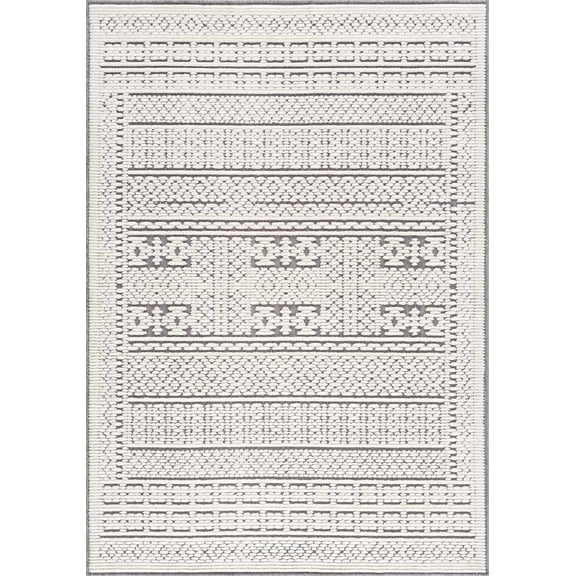 BoutiqueRugs Bahar Traditional, Transitional Area Rug - Machine Washable - Gray, Off White - 3'3" x 5'