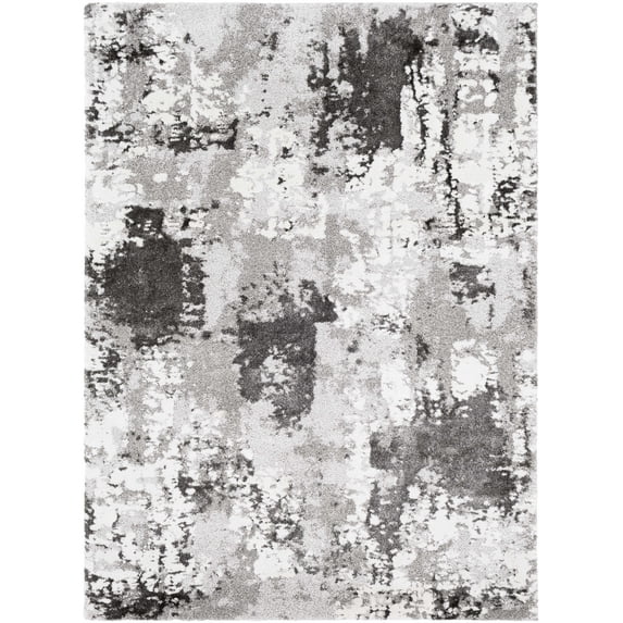 BoutiqueRugs Balmat Contemporary Area Rug - Medium Gray, Black, Light Gray - 5'3" x 7'3"