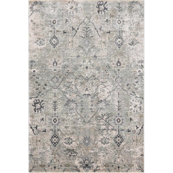 BoutiqueRugs Barkisland Traditional Area Rug - Medium Gray, Peach, Taupe - 7'10" x 10'2"