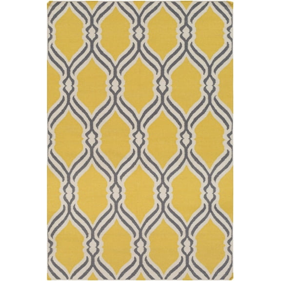 BoutiqueRugs Bells Transitional Area Rug - Yellow, Cream, Gray - 8' x 10'
