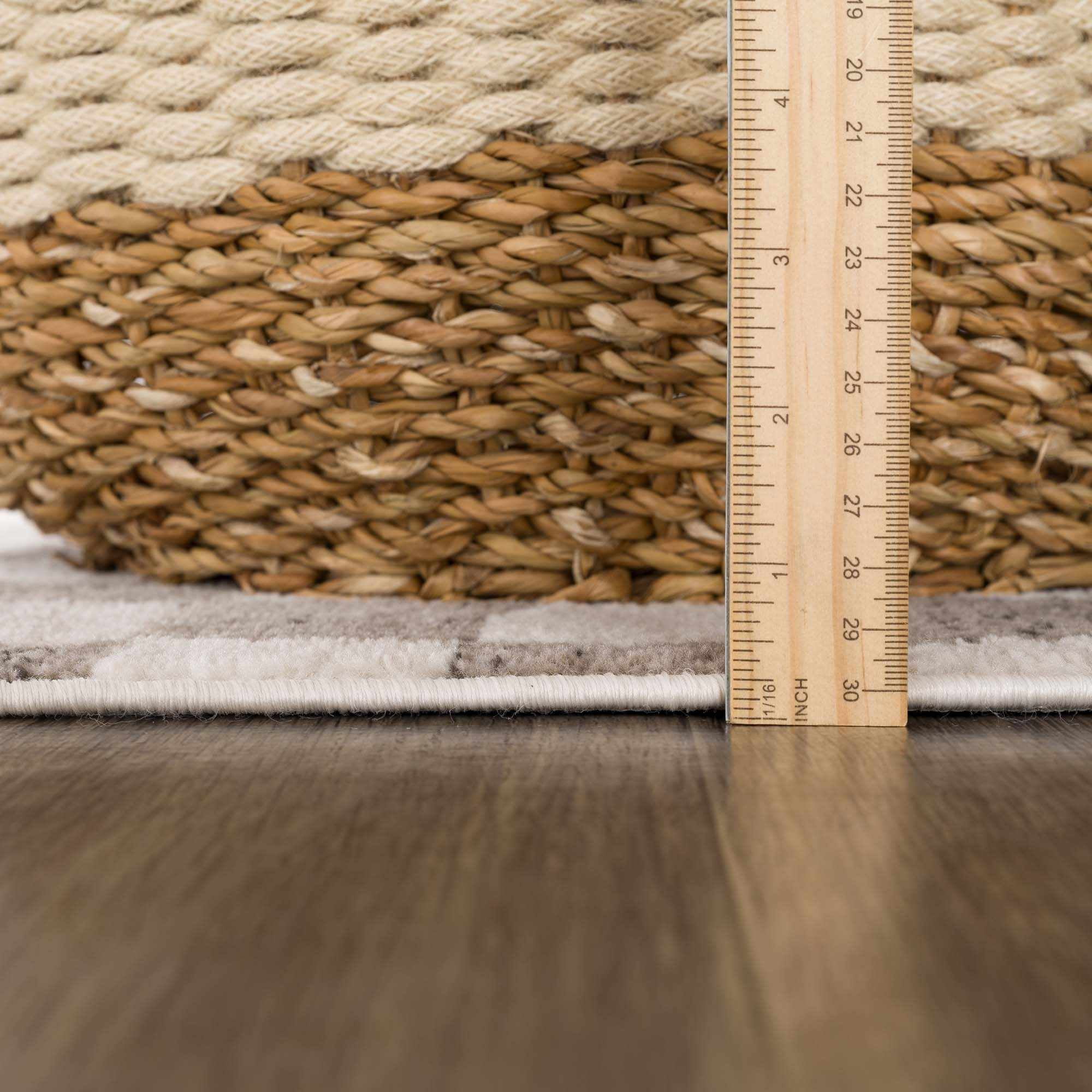 Benjy Beige Farmhouse Rectangular Area Rug - 7'10" x 10'