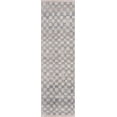 thumbnail image 1 of BoutiqueRugs Benjy Light Blue Checkered Runner Rug - Cream, Silver Blue - 2'7" x 10' Runner, 1 of 14