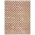 thumbnail image 1 of BoutiqueRugs Benjy Modern Checkered Oversized Area Rug - Contemporary Geometric Carpet for Living Room, Bedroom, Kids Room, Nursery - Cream, Somon, Rust - 8'10" x 12' (9x12), 1 of 11