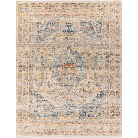 BoutiqueRugs Bora Traditional Area Rug - LightBeige, Slate Blue, Mustard - 12' x 15'7"