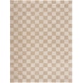 thumbnail image 1 of BoutiqueRugs Canika Modern Checkered Shag Rug - High Pile Fluffy Shaggy Carpet for Hallway, Nursery, Playroom, Girls Boys Room - Machine Washable - Peach, Beige - 2' x 2'11", 1 of 18