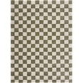 thumbnail image 1 of BoutiqueRugs Canika Modern Checkered Shag Rug - High Pile Fluffy Shaggy Carpet for Hallway, Nursery, Playroom, Girls Boys Room - Machine Washable - Peach, Lime Green - 5'3" x 7' (5x7), 1 of 12