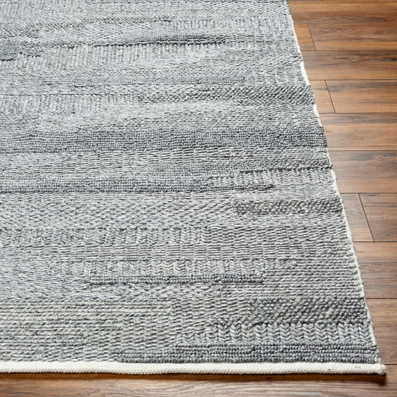 BoutiqueRugs Chepe Contemporary Area Rug - Medium Gray, Ink, Silverton - 9' x 12'