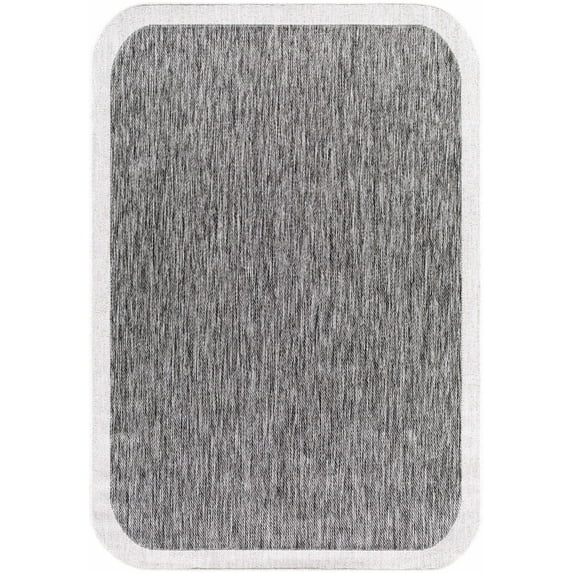 BoutiqueRugs Chetan Traditional Area Rug - Outdoor Safe - Charcoal, Cream - 7'10" x 10'