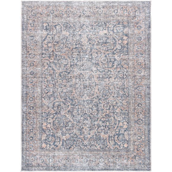 BoutiqueRugs Chicha Traditional Area Rug - Machine Washable - Salmon, Gray, Beige - 2' x 2'11"