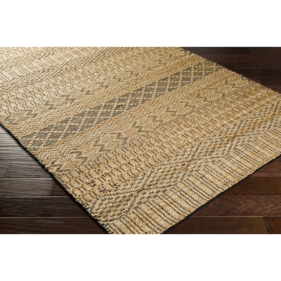 BoutiqueRugs Cloverly Bohemian, Transitional Area Rug - Tan, Black - 8'10" x 12'