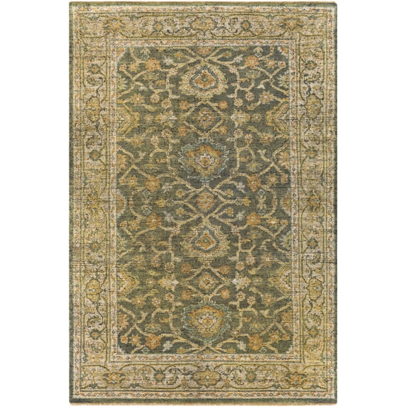 BoutiqueRugs Clunes Traditional Area Rug - Black, Dark Red, Lime Green - 2' x 3'