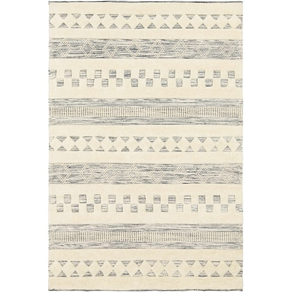 BoutiqueRugs Corry Bohemian/Global Area Rug - Black, Cream, Ivory - 8' x 10'