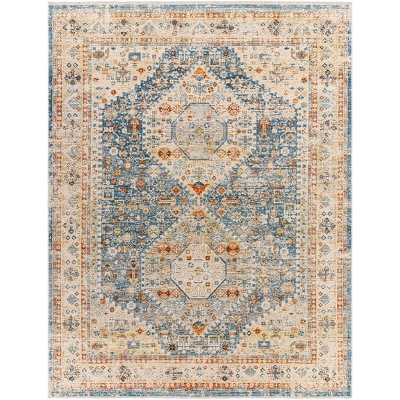 BoutiqueRugs Cyndi Traditional Area Rug - Blue, Peach, Mustard - 12' x 15'7"