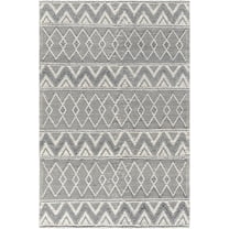 BoutiqueRugs Evita Bohemian, Transitional Area Rug - Gray, White, Charcoal - 5' x 7'6"