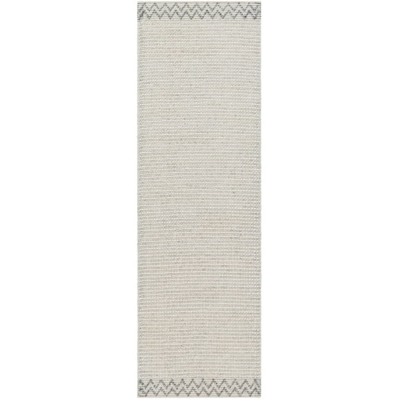 Boutique Rugs Fadia Contemporary Runner Rug - Light Gray, Cloud Gray, Eggplant - 2'6" x 8' Runner