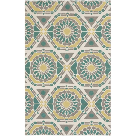 BoutiqueRugs Gaysville Traditional, Transitional Area Rug - Ivory, Olive, Teal - 2' x 3'