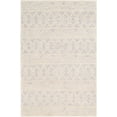 thumbnail image 1 of BoutiqueRugs Ginter Boho Hand Woven Wool Natural Fiber Area Rug - Farmhouse High Low Textured Trellis Patterned Carpet for Living Room, Bedroom - Blue, White - 5' x 7'6" (5x7 Area Rug), 1 of 8