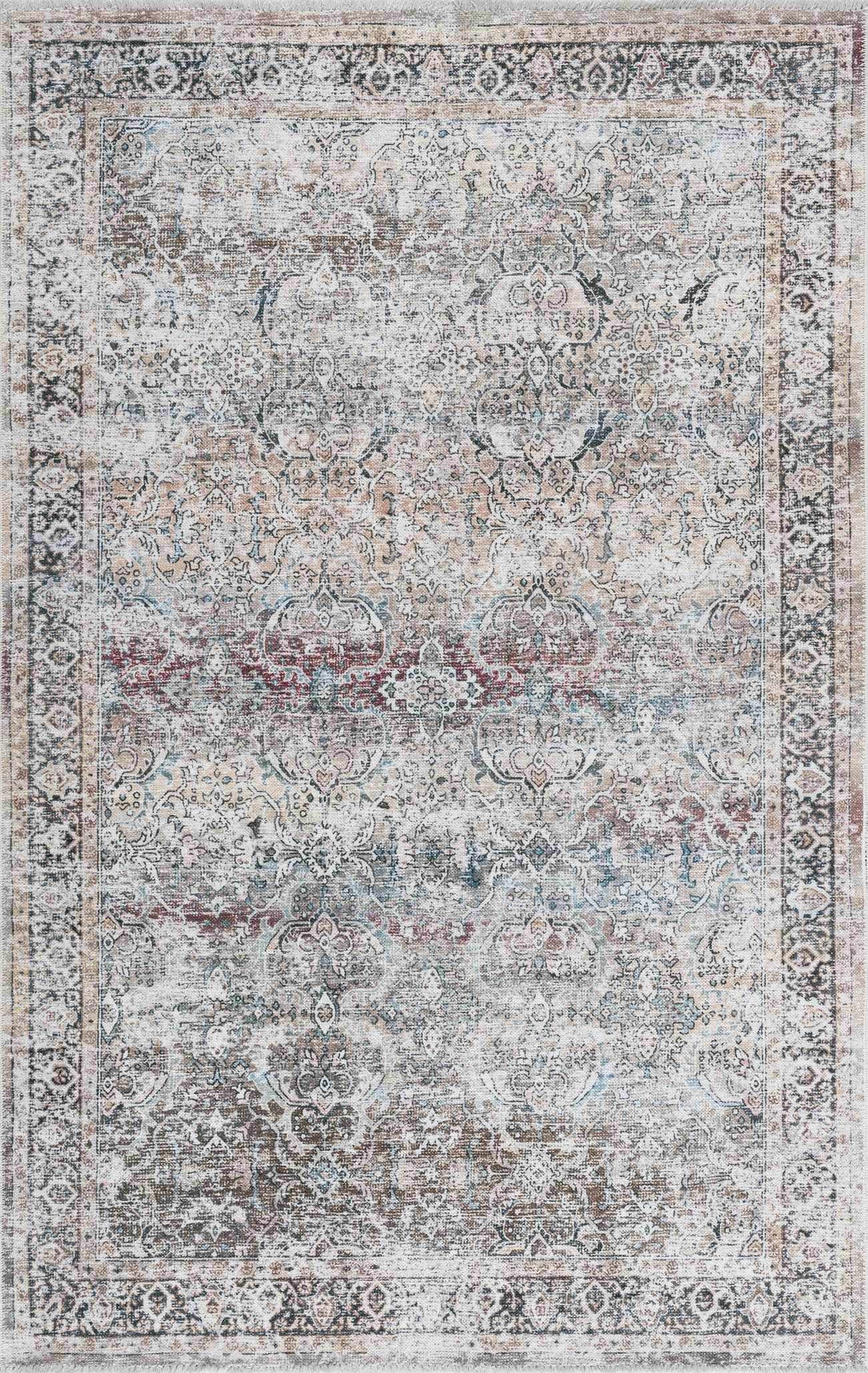 BoutiqueRugs Holli Oriental Medallion Area Rug - Vintage Traditional Floral Carpet for Living Room - Machine Washable - Olive, Green, Cream - 7'10" x 10'3" (8x10)