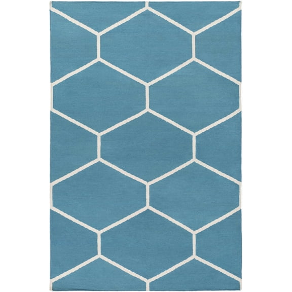 BoutiqueRugs Hoskins Transitional Area Rug - Denim, Off White - 5' x 7'6"