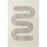 Wool Entry Rug BoutiqueRugs Ivory Abstract Contemporary Wool 2x3 Accent Rug Hand ...
