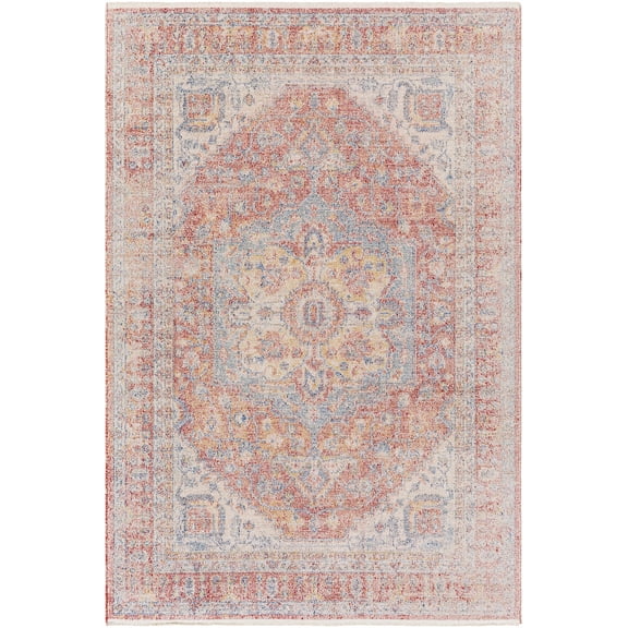 BoutiqueRugs Jorn Traditional Area Rug - Pale Pink, Ivory, Red - 9'2" x 12'