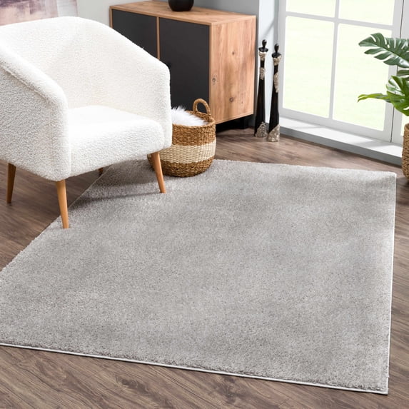 BoutiqueRugs Judy Farmhouse Area Rug - Machine Washable - Light Gray - 3'11" x 5'11"