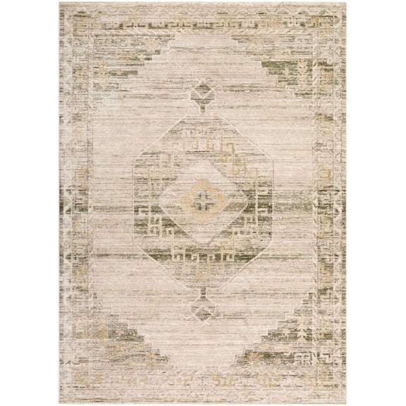 BoutiqueRugs Kalare Vintage Faded Look Traditional Floral Runner Rug - Oriental Medallion Carpet for Hallway, Kitchen - Farmhouse - Distressed - Off White, Tan, Light Gray - 2'6" x 7'3" Runner