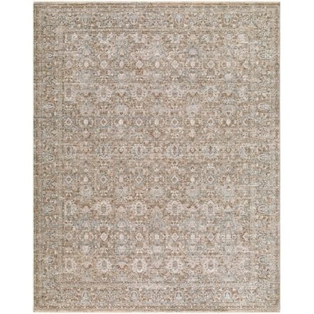 BoutiqueRugs Kikuko Traditional Area Rug - Taupe, Beige, Slate Gray - 6'7" x 9'4"