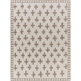 thumbnail image 1 of BoutiqueRugs Kyna Modern Swiss Cross Geometric Large Area Rug - Contemporary Minimalist Outdoor Safe Carpet for Terrace, Living Room - Off White, Medium Gray, Brown - 7'10" x 10' (8x10), 1 of 8
