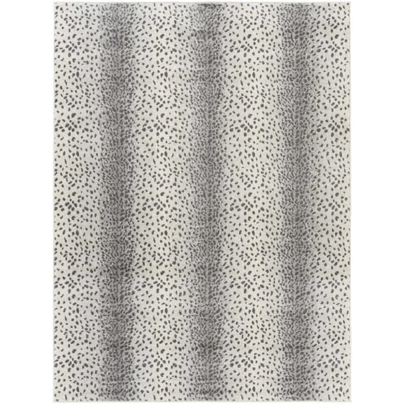 BoutiqueRugs Leichhardt Animal Print Antelope Area Rug - Contemporary Leopard Print Carpet for Living Room, Bedroom - Charcoal, Ivory, Medium Gray - 6'7" x 9' (6x9)