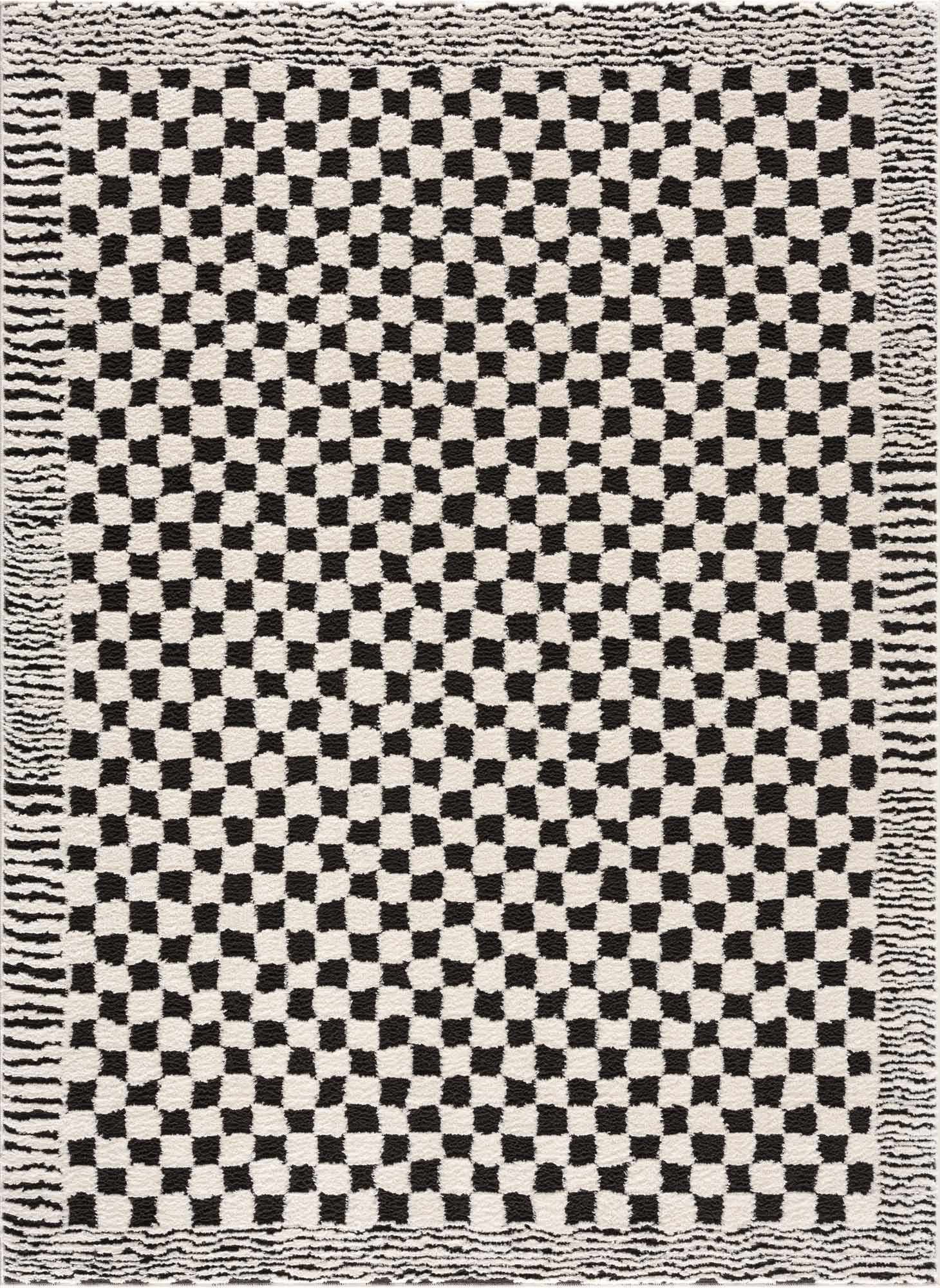 BoutiqueRugs Leryn Checkered Shag Extra Large Area Rug - High and Low ...
