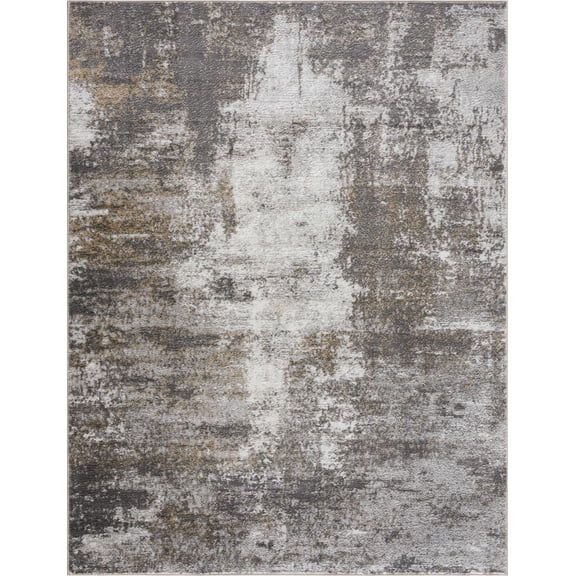 BoutiqueRugs Liverpool Contemporary Area Rug - Light Gray, Medium Gray, Off White - 9'2" x 12'