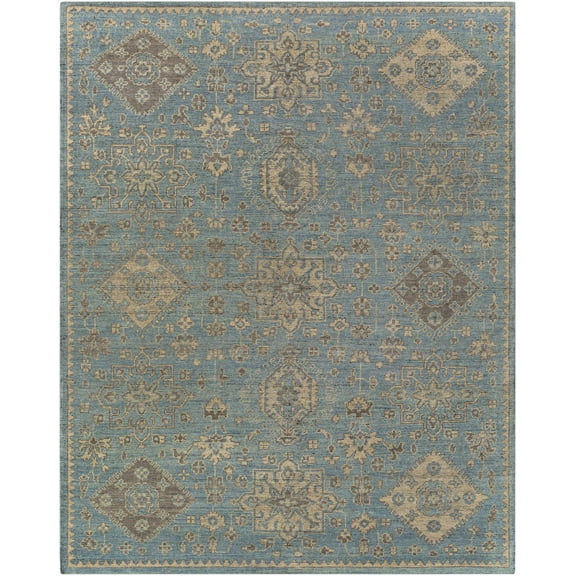 BoutiqueRugs Macmerry Traditional Area Rug - Beige, Black, Light Blue - 2' x 3'
