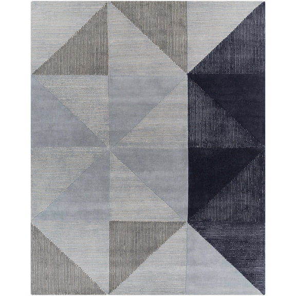 BoutiqueRugs Metung Contemporary Area Rug - Teal, Medium Gray, Beige - 8' x 10'