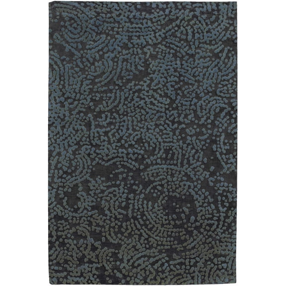 BoutiqueRugs Minneapolis Contemporary Area Rug - Black, Denim, Tan - 4' x 6'