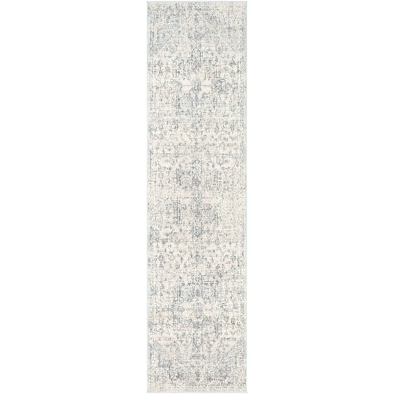 BoutiqueRugs Orrick Oriental Boho Vintage Runner Rug - Farmhouse Traditional Patterned Rug for Hallway, Kitchen, Bathroom - Pale Blue, Aqua, Cream, Brown - 2'7" x 10' Runner (2x10 Runner Rug)
