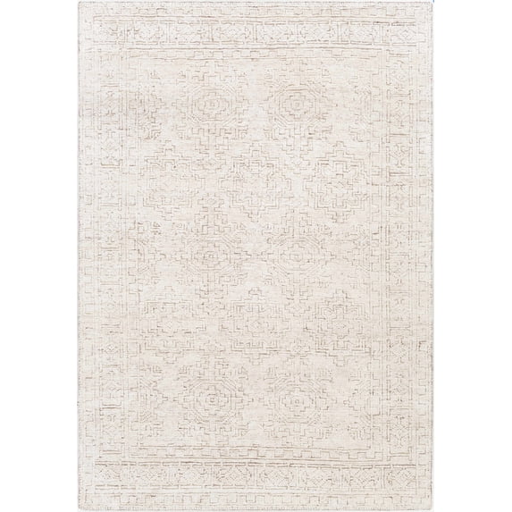 BoutiqueRugs Probus Traditional Area Rug - Medium Brown, Medium Gray, White - 4' x 6'