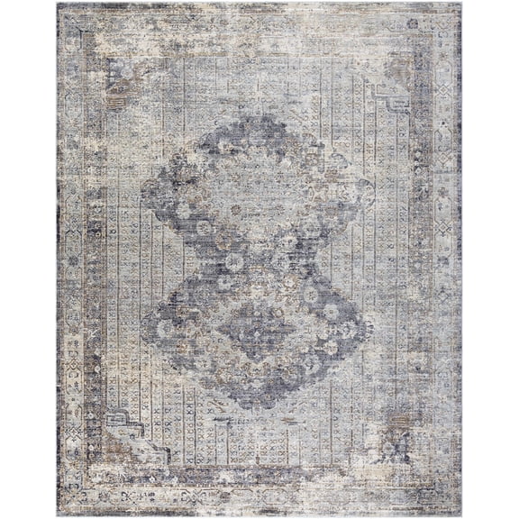 BoutiqueRugs Randalia Traditional Area Rug - Black, Gray, Light Slate - 2'7" x 4'11"