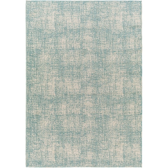 BoutiqueRugs Rhea Contemporary Area Rug - Outdoor Safe - Ivory, Teal, Sage - 7'8" Round