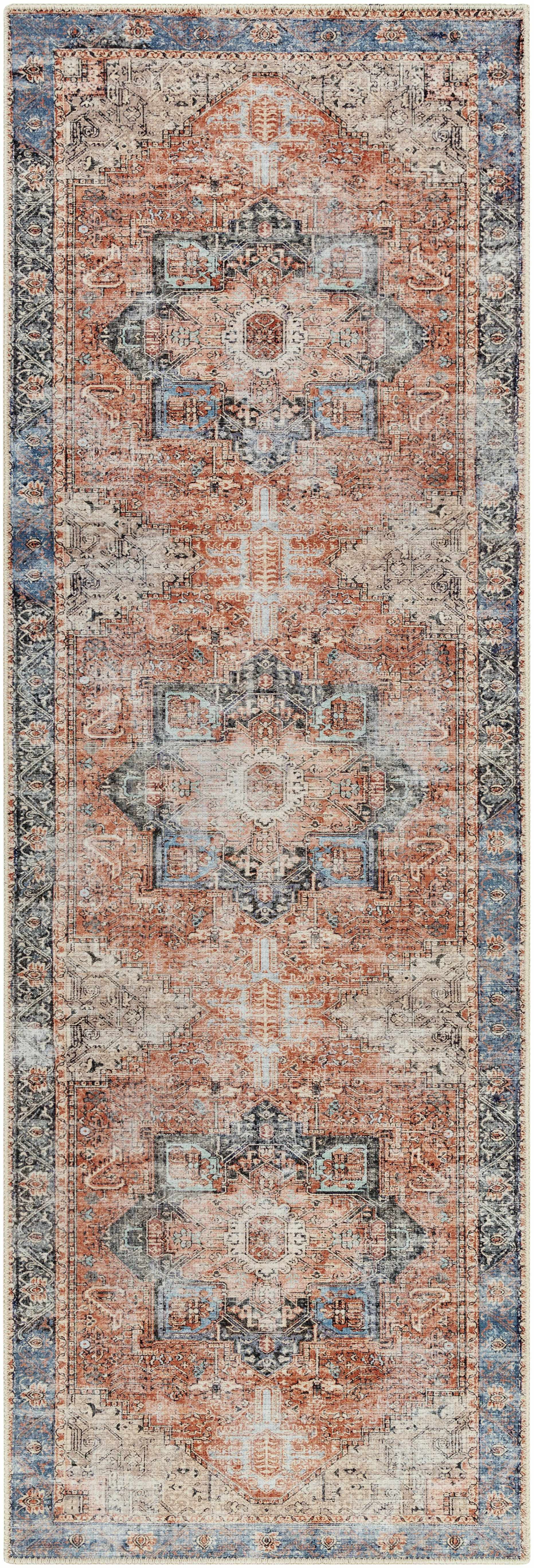 Boutique Rugs Rosman Distressed Runner Rug - Machine Washable - Beige ...
