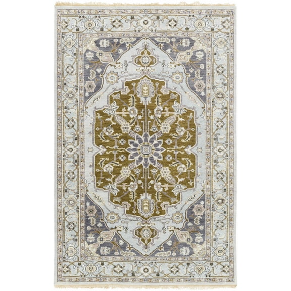BoutiqueRugs Senath Traditional Area Rug - Ivory, Mauve, Navy - 2' x 3'