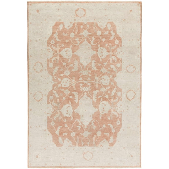 BoutiqueRugs Seney Traditional Area Rug - Beige, Dusty Pink, Light Gray - 6' x 9'