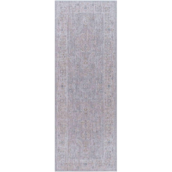 BoutiqueRugs Tahmoor Traditional Runner Rug - Gray, Light Gray, White - 2'7" x 10' Runner