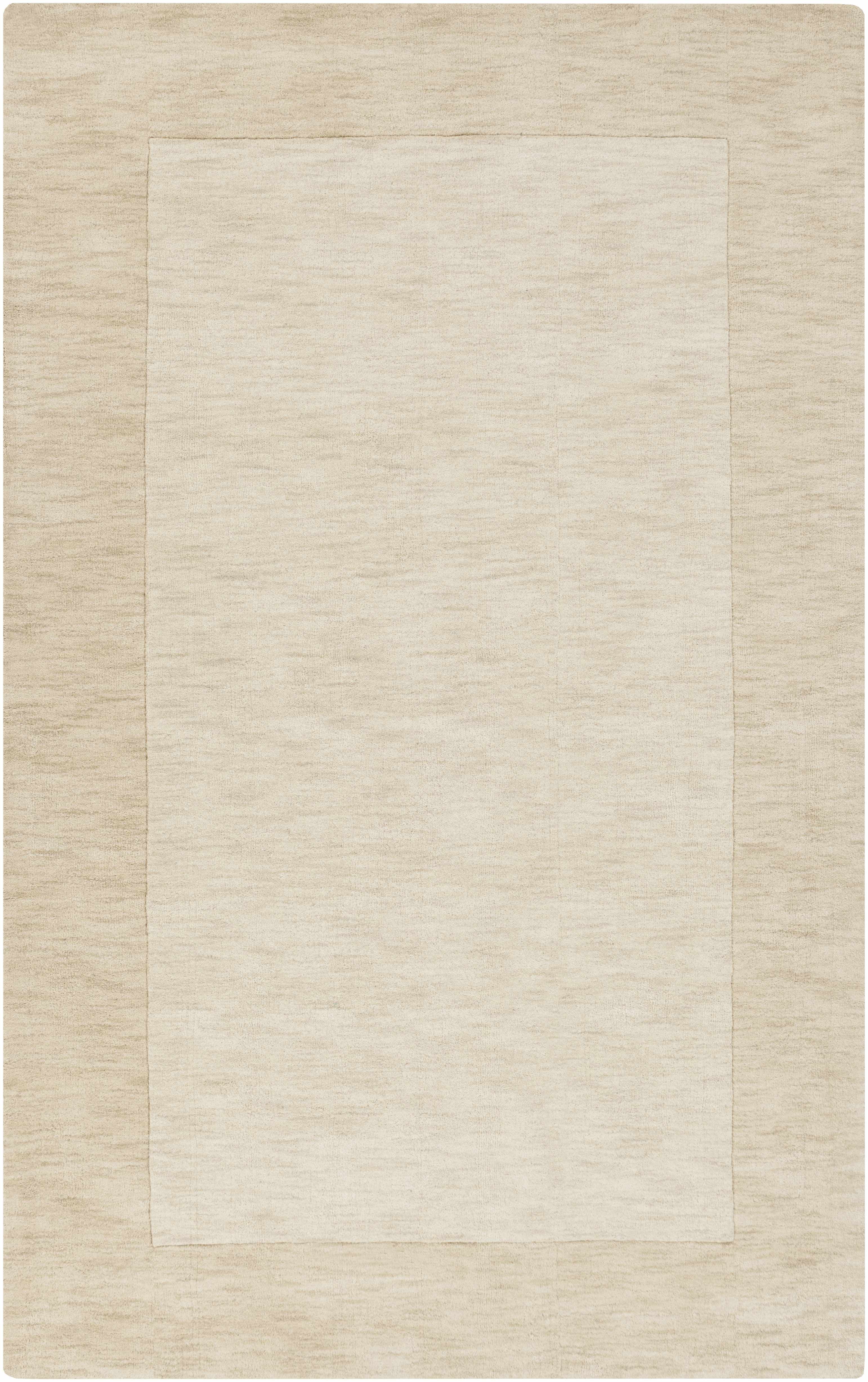 Ivory and Beige Hand-Woven Wool Area Rug, 2' x 3'