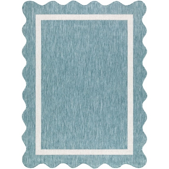 BoutiqueRugs Varro Traditional Area Rug - Outdoor Safe - Aqua, Cream - 2'4" x 3'9"