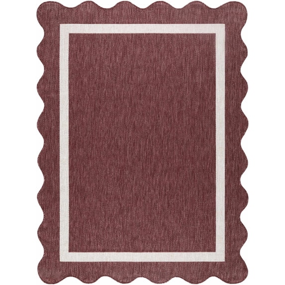 BoutiqueRugs Varro Traditional Area Rug - Outdoor Safe - Burgundy, Cream - 2'4" x 3'9"