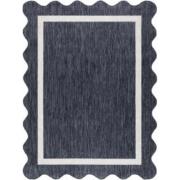 BoutiqueRugs Varro Traditional Area Rug - Outdoor Safe - Navy, Cream - 2'4" x 3'9"