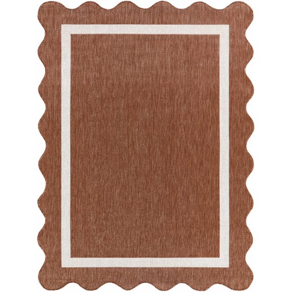 BoutiqueRugs Varro Traditional Area Rug - Outdoor Safe - Rust, Cream - 2'4" x 3'9"