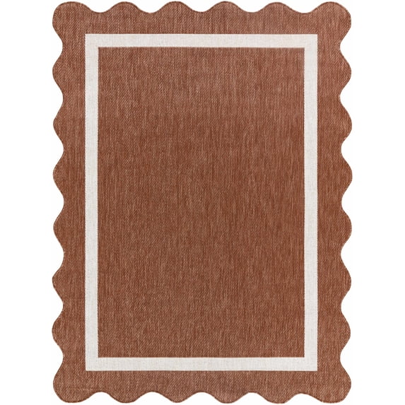 BoutiqueRugs Varro Traditional Area Rug - Outdoor Safe - Rust, Cream - 5'3" x 7'